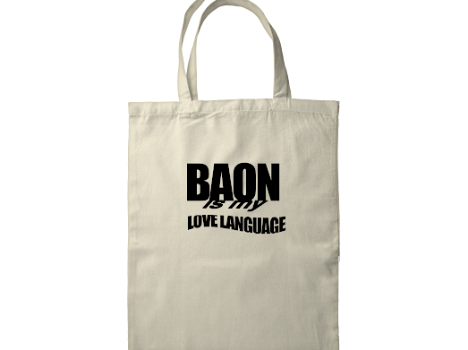 BAON IS MY LOVE LANGUAGE OFF-WHITE TOTE BAG